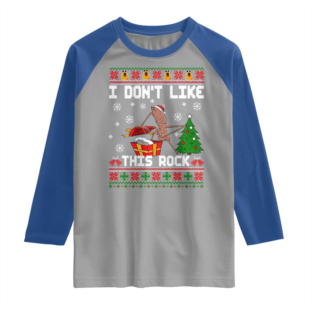 Marcus The Worm Christmas Meme Raglan Shirt I Do Not Like This Rock TS14 Sport Gray Royal Print Your Wear