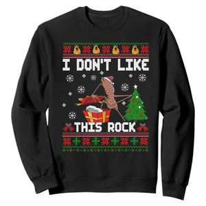 Marcus The Worm Christmas Meme Sweatshirt I Do Not Like This Rock TS14 Black Print Your Wear