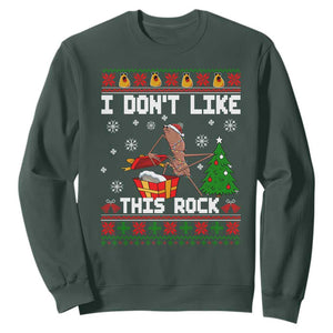 Marcus The Worm Christmas Meme Sweatshirt I Do Not Like This Rock TS14 Dark Forest Green Print Your Wear