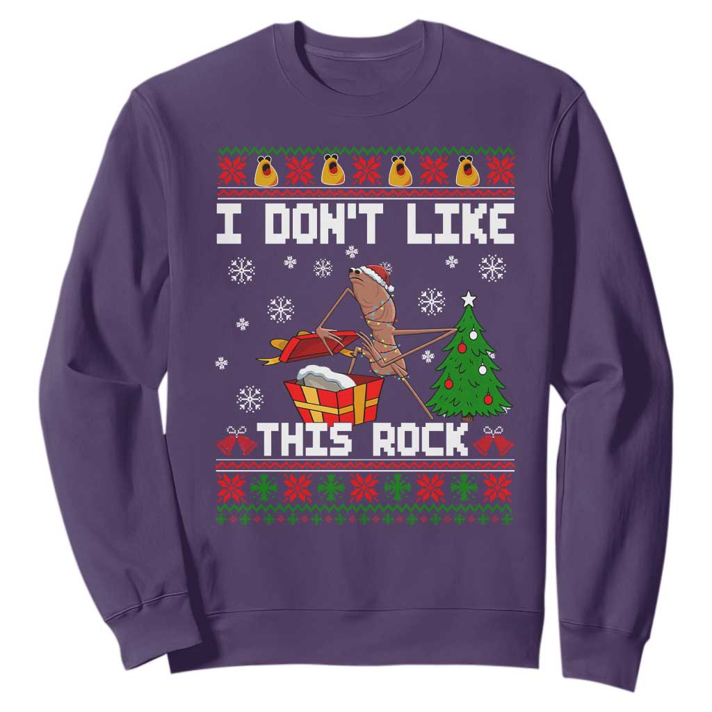 Marcus The Worm Christmas Meme Sweatshirt I Do Not Like This Rock TS14 Purple Print Your Wear