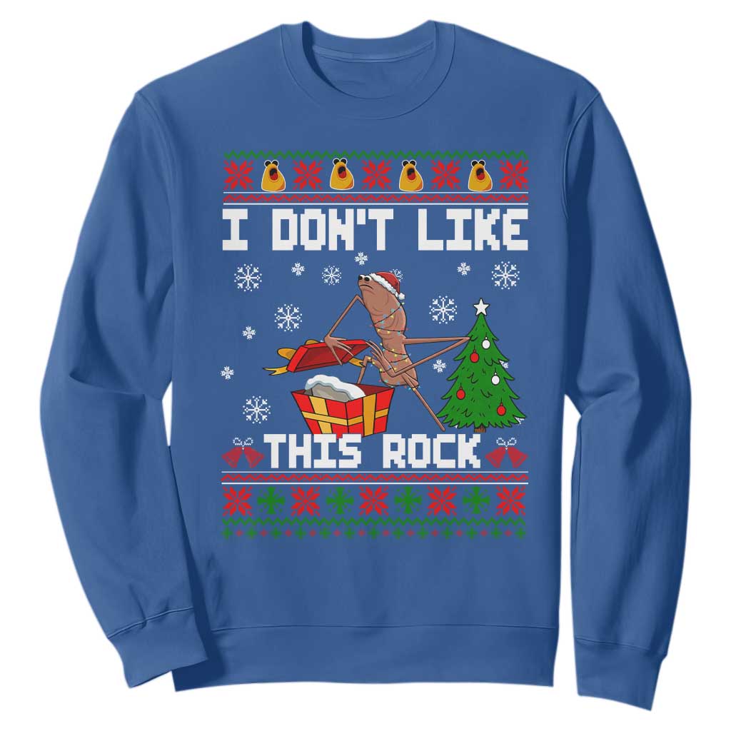 Marcus The Worm Christmas Meme Sweatshirt I Do Not Like This Rock TS14 Royal Blue Print Your Wear