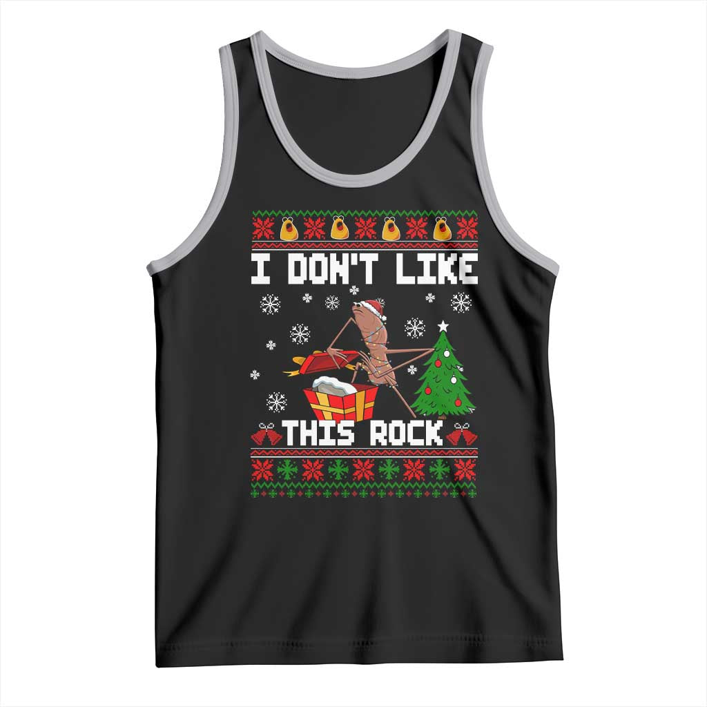Marcus The Worm Christmas Meme Tank Top I Do Not Like This Rock TS14 Black Athletic Heather Print Your Wear