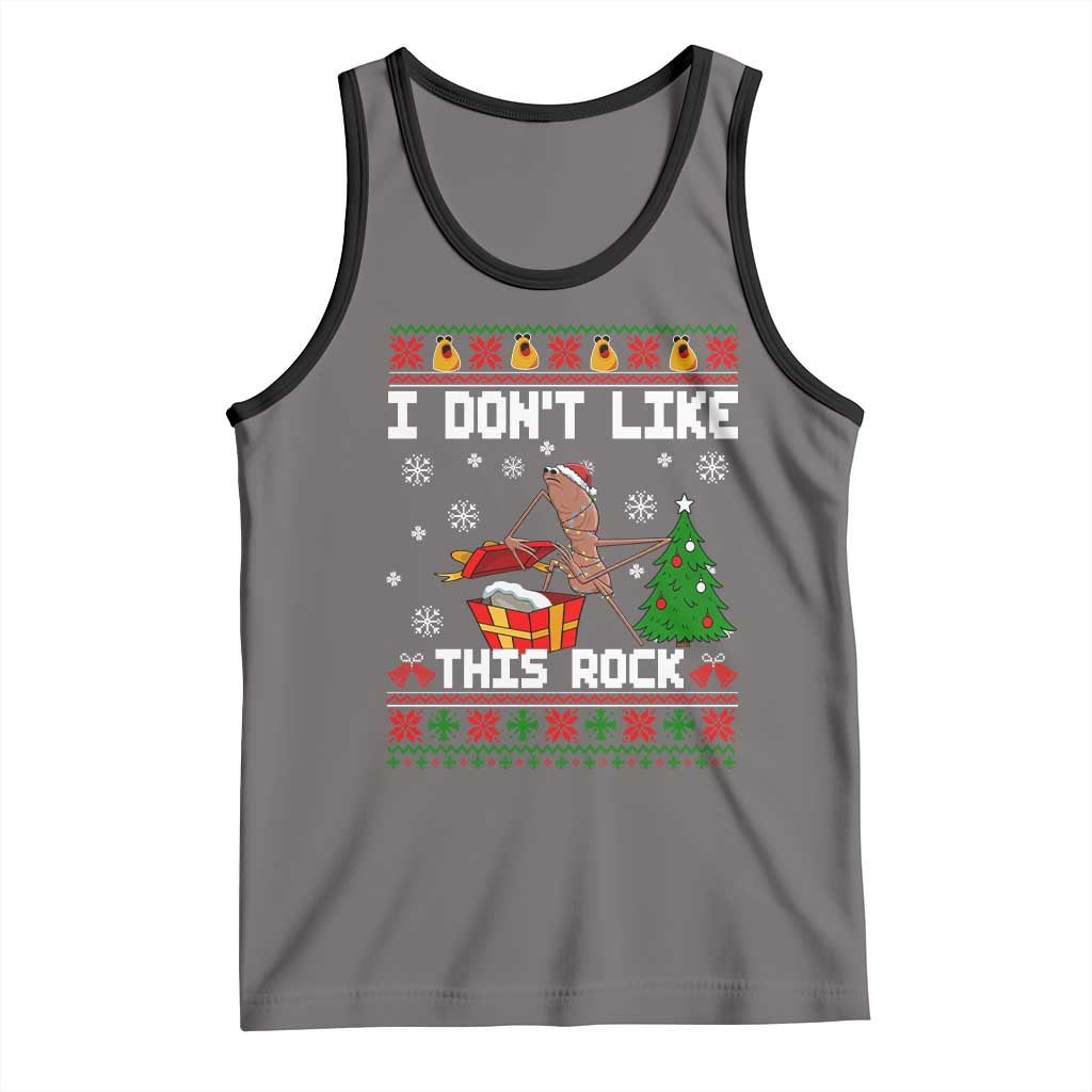 Marcus The Worm Christmas Meme Tank Top I Do Not Like This Rock TS14 Deep Heather Black Print Your Wear