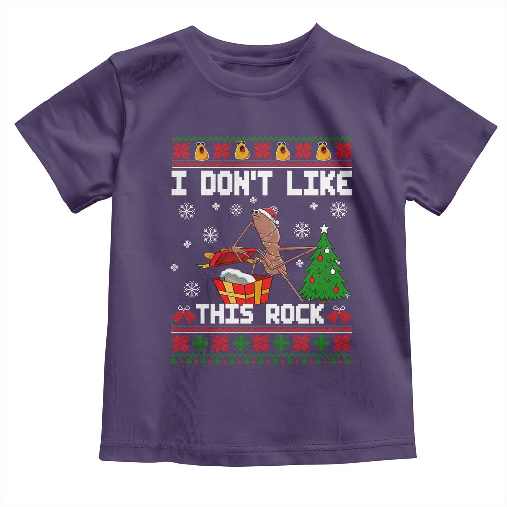 Marcus The Worm Christmas Meme Toddler T Shirt I Do Not Like This Rock TS14 Purple Print Your Wear