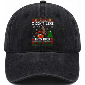 Marcus The Worm Christmas Meme Washed Cotton Baseball Cap I Do Not Like This Rock TS14 Washed Cap Universal Fit Black Print Your Wear