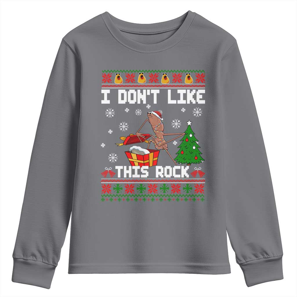 Marcus The Worm Christmas Meme Youth Sweatshirt I Do Not Like This Rock TS14 Charcoal Print Your Wear