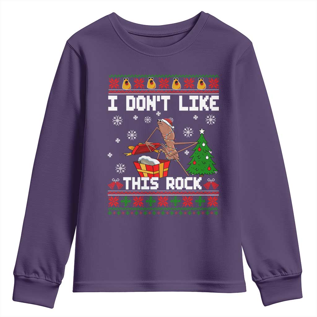 Marcus The Worm Christmas Meme Youth Sweatshirt I Do Not Like This Rock TS14 Purple Print Your Wear