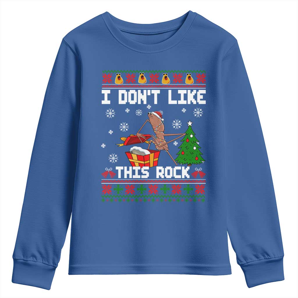 Marcus The Worm Christmas Meme Youth Sweatshirt I Do Not Like This Rock TS14 Royal Blue Print Your Wear