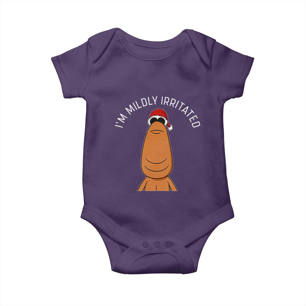 Marcus The Worm Christmas Meme Baby Onesie I Am Mildly Irritated TS14 Purple Print Your Wear