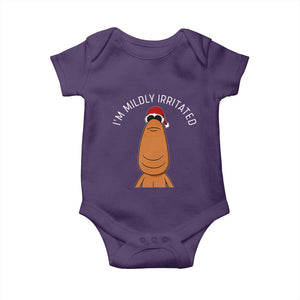 Marcus The Worm Christmas Meme Baby Onesie I Am Mildly Irritated TS14 Purple Print Your Wear