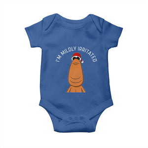 Marcus The Worm Christmas Meme Baby Onesie I Am Mildly Irritated TS14 Royal Blue Print Your Wear