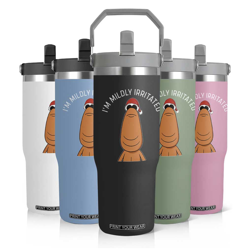 Marcus The Worm Christmas Meme Flip Straw Tumbler I Am Mildly Irritated TS14 Print Your Wear