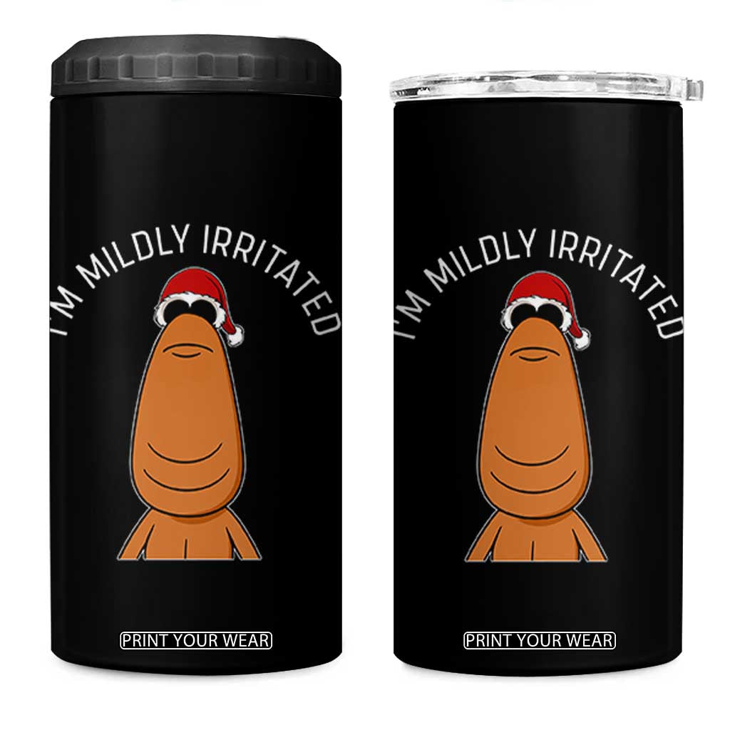 Marcus The Worm Christmas Meme 4 in 1 Can Cooler Tumbler I Am Mildly Irritated TS14 One Size: 16 oz Black Print Your Wear