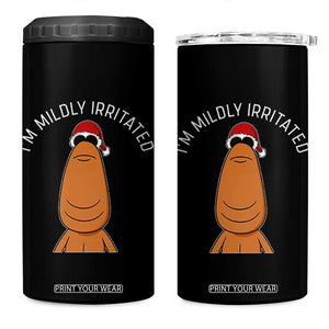 Marcus The Worm Christmas Meme 4 in 1 Can Cooler Tumbler I Am Mildly Irritated TS14 One Size: 16 oz Black Print Your Wear