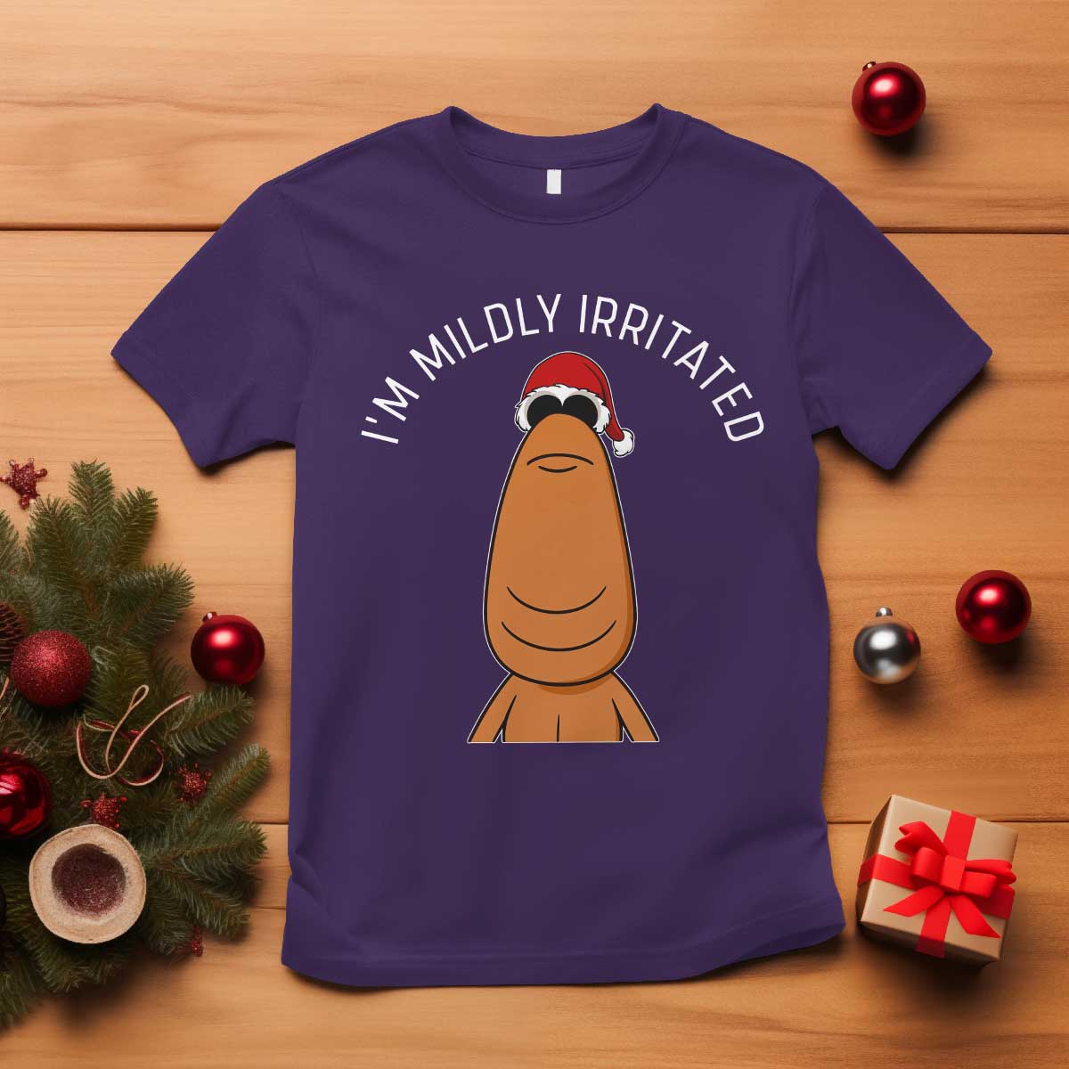 Marcus The Worm Christmas Meme T Shirt I Am Mildly Irritated TS14 Purple Print Your Wear