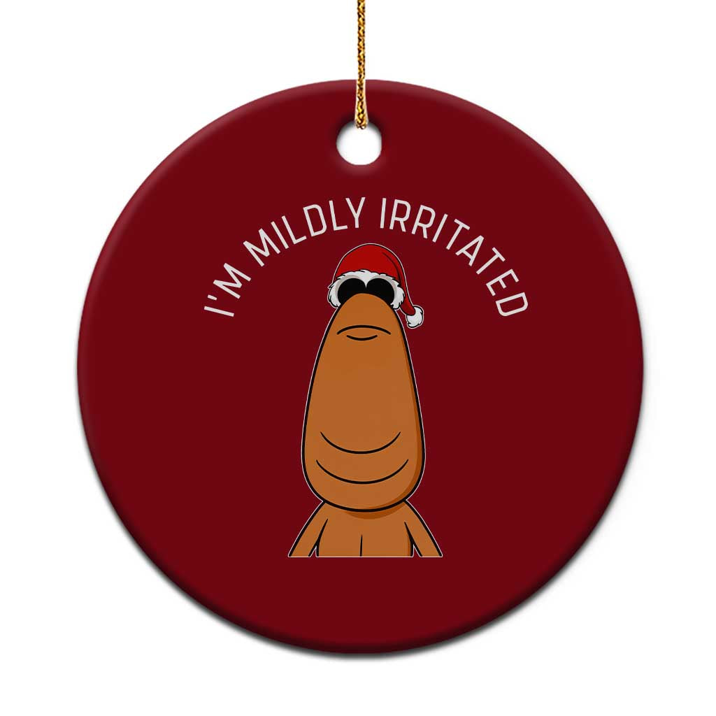 Marcus The Worm Christmas Meme Ceramic Ornament I Am Mildly Irritated - Print Your Wear