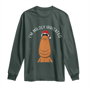 Marcus The Worm Christmas Meme Long Sleeve Shirt I Am Mildly Irritated TS14 Dark Forest Green Print Your Wear