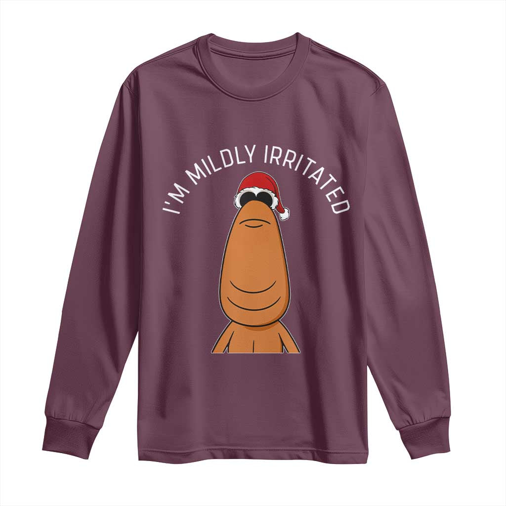 Marcus The Worm Christmas Meme Long Sleeve Shirt I Am Mildly Irritated TS14 Maroon Print Your Wear