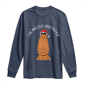 Marcus The Worm Christmas Meme Long Sleeve Shirt I Am Mildly Irritated TS14 Navy Print Your Wear