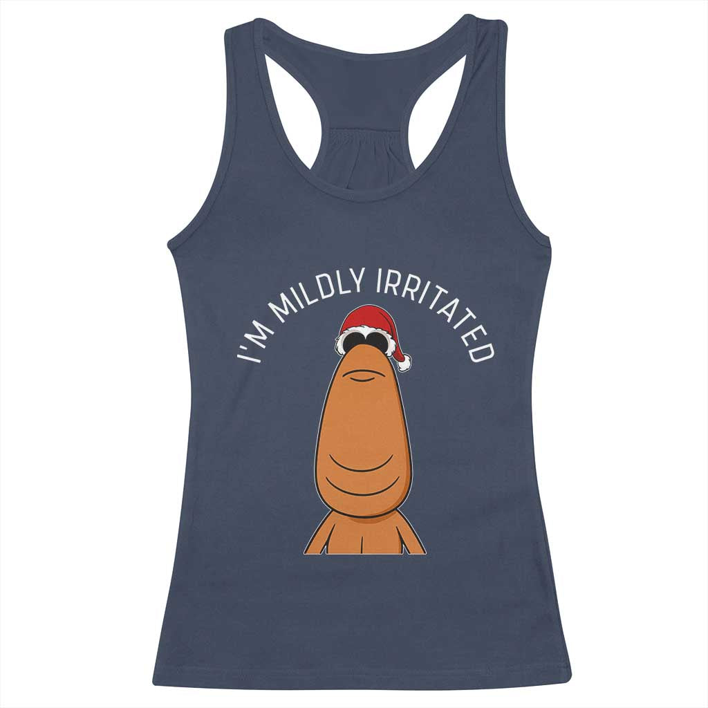 Marcus The Worm Christmas Meme Racerback Tank Top I Am Mildly Irritated TS14 Navy Print Your Wear