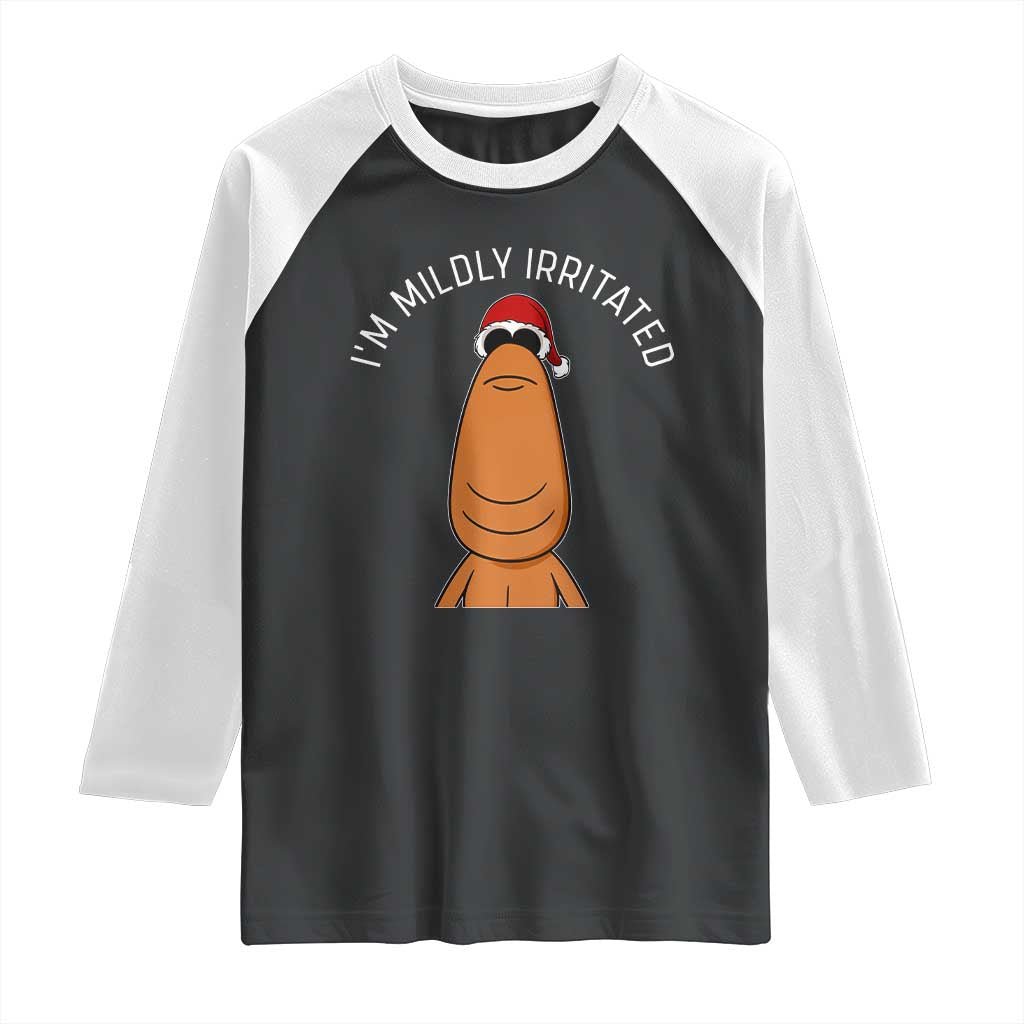 Marcus The Worm Christmas Meme Raglan Shirt I Am Mildly Irritated TS14 Black White Print Your Wear