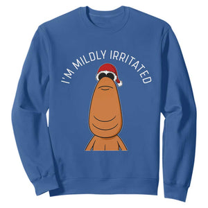 Marcus The Worm Christmas Meme Sweatshirt I Am Mildly Irritated TS14 Royal Blue Print Your Wear