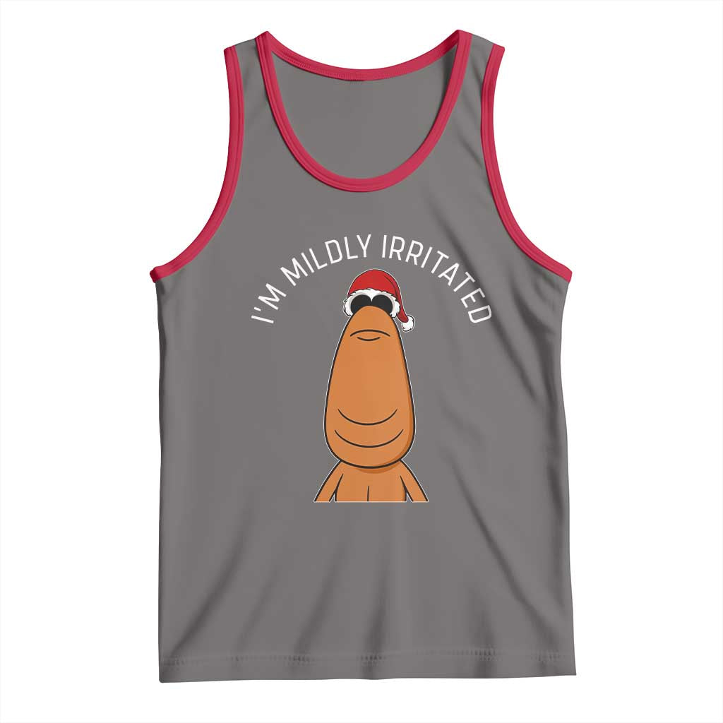 Marcus The Worm Christmas Meme Tank Top I Am Mildly Irritated TS14 Deep Heather Red Print Your Wear