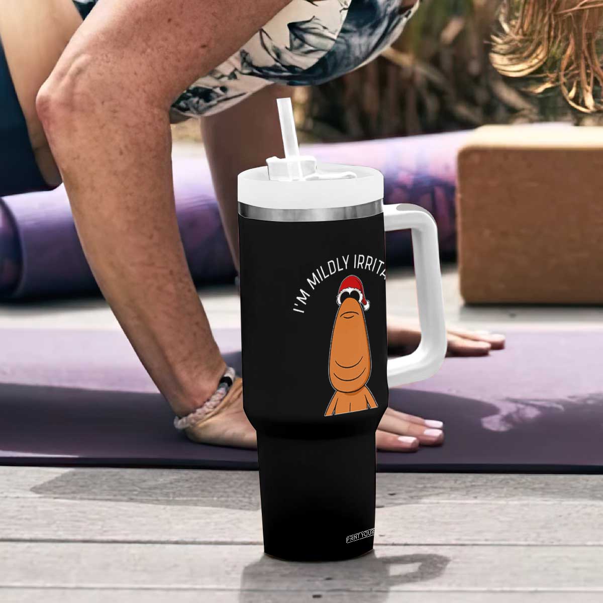 Marcus The Worm Christmas Meme Tumbler With Handle I Am Mildly Irritated TS14 Print Your Wear