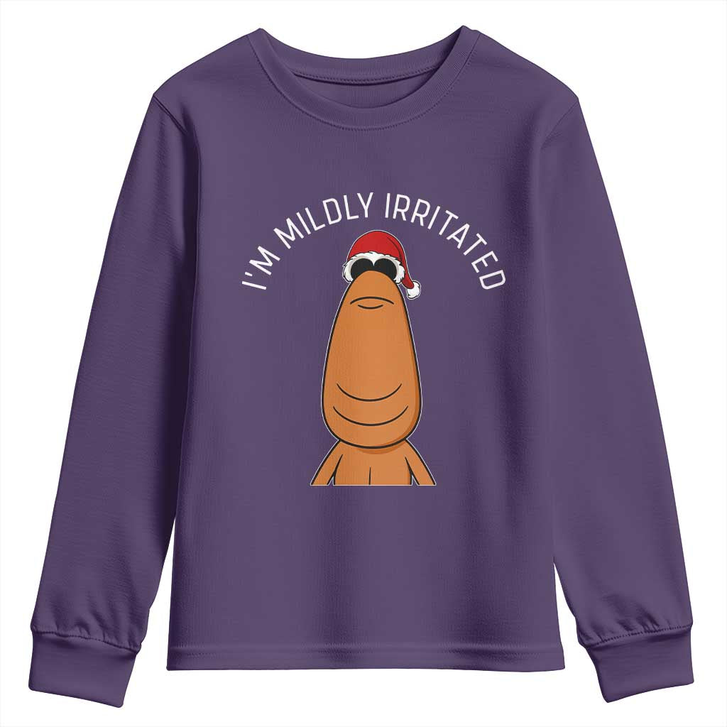Marcus The Worm Christmas Meme Youth Sweatshirt I Am Mildly Irritated TS14 Purple Print Your Wear