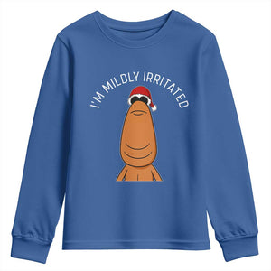 Marcus The Worm Christmas Meme Youth Sweatshirt I Am Mildly Irritated TS14 Royal Blue Print Your Wear