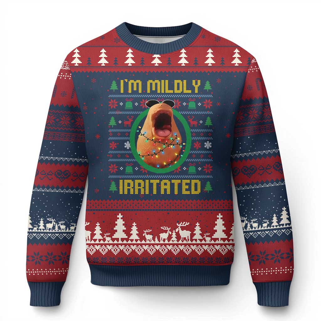Marcus The Worm Xmas Meme Ugly Christmas Sweater Funny Brain Rot Xmas TS14 Navy Red Print Your Wear