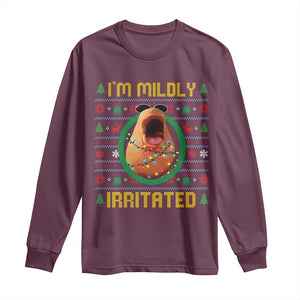 Marcus The Worm Christmas Meme Long Sleeve Shirt Funny Brain Rot Xmas TS14 Maroon Print Your Wear