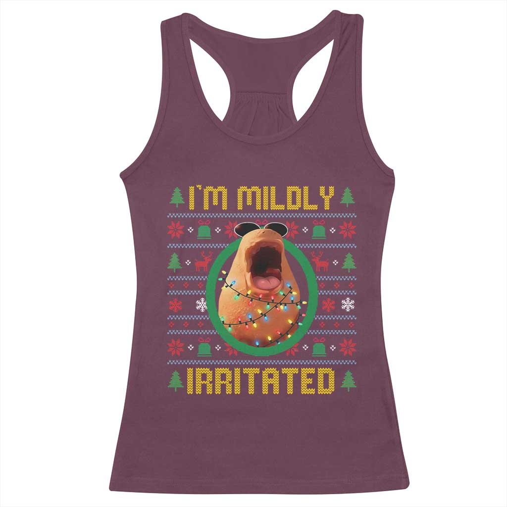 Marcus The Worm Christmas Meme Racerback Tank Top Funny Brain Rot Xmas TS14 Maroon Print Your Wear