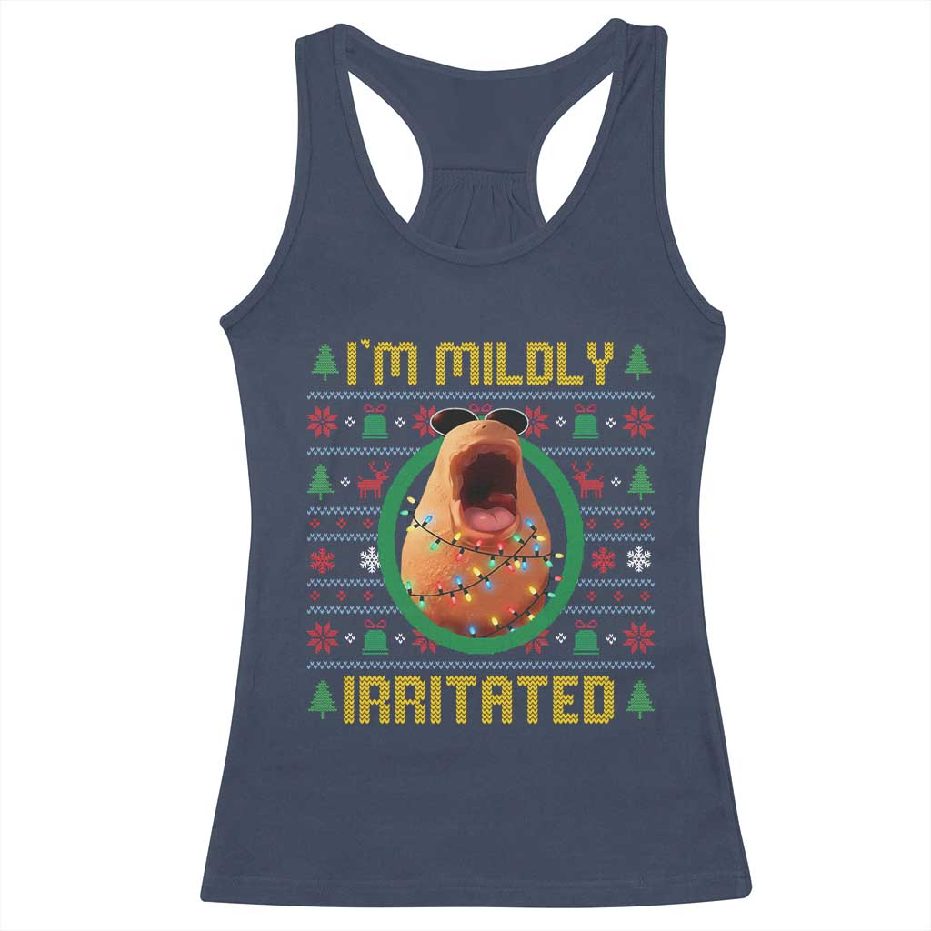 Marcus The Worm Christmas Meme Racerback Tank Top Funny Brain Rot Xmas TS14 Navy Print Your Wear