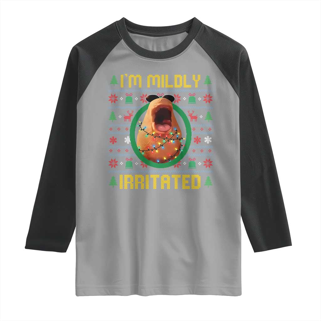 Marcus The Worm Christmas Meme Raglan Shirt Funny Brain Rot Xmas TS14 Sport Gray Black Print Your Wear