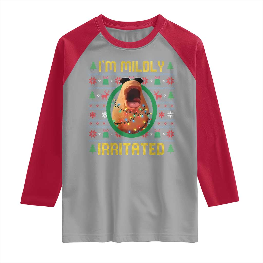 Marcus The Worm Christmas Meme Raglan Shirt Funny Brain Rot Xmas TS14 Sport Gray Red Print Your Wear