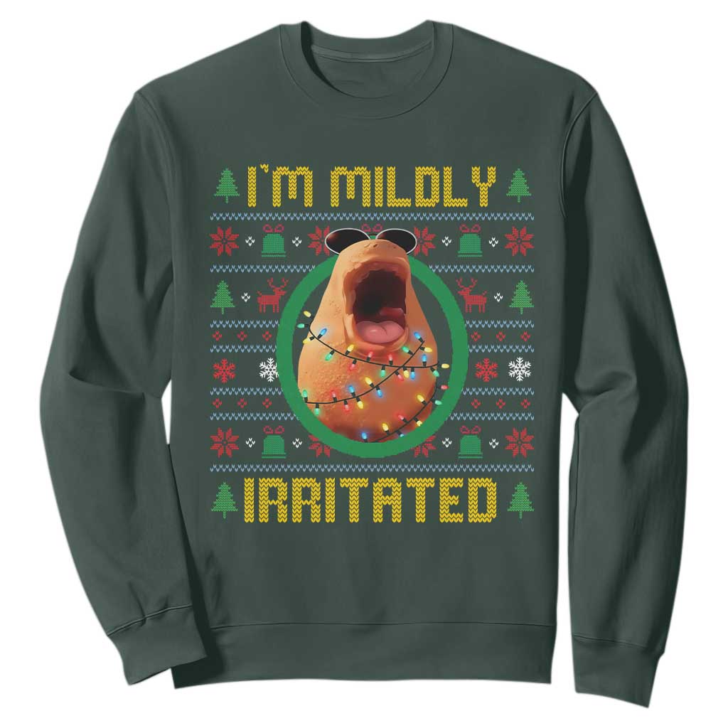 Marcus The Worm Christmas Meme Sweatshirt Funny Brain Rot Xmas TS14 Dark Forest Green Print Your Wear