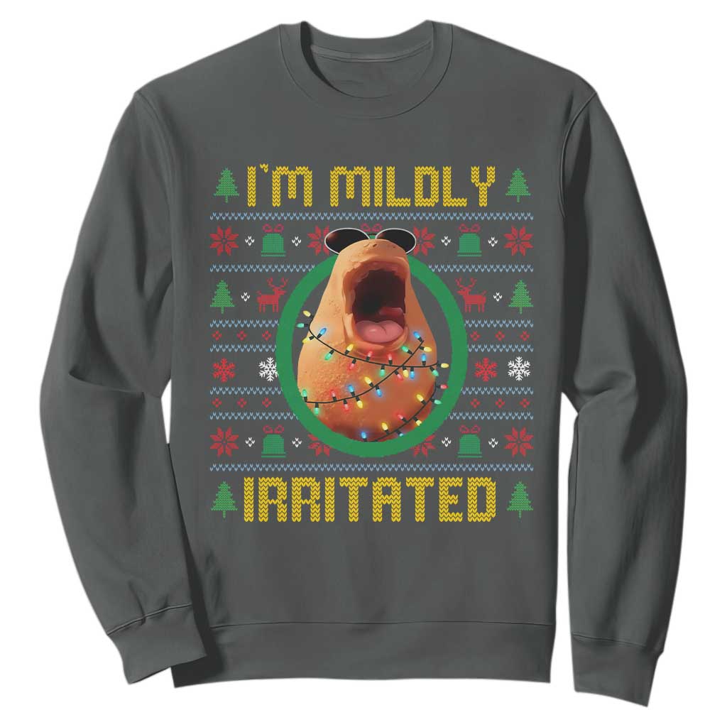 Marcus The Worm Christmas Meme Sweatshirt Funny Brain Rot Xmas TS14 Dark Heather Print Your Wear