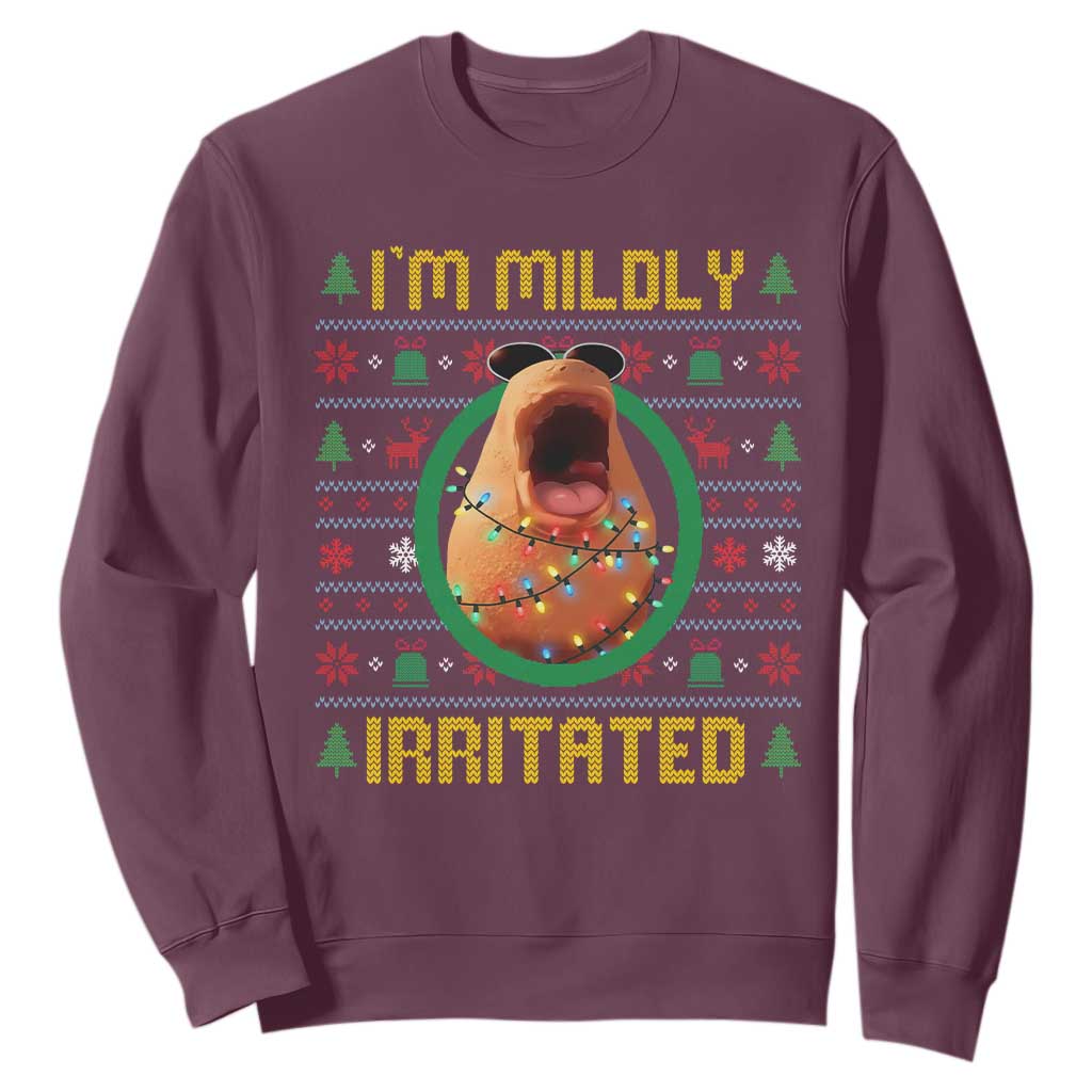 Marcus The Worm Christmas Meme Sweatshirt Funny Brain Rot Xmas TS14 Maroon Print Your Wear