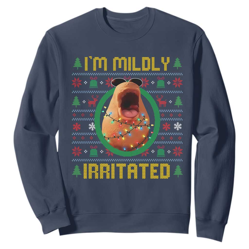 Marcus The Worm Christmas Meme Sweatshirt Funny Brain Rot Xmas TS14 Navy Print Your Wear