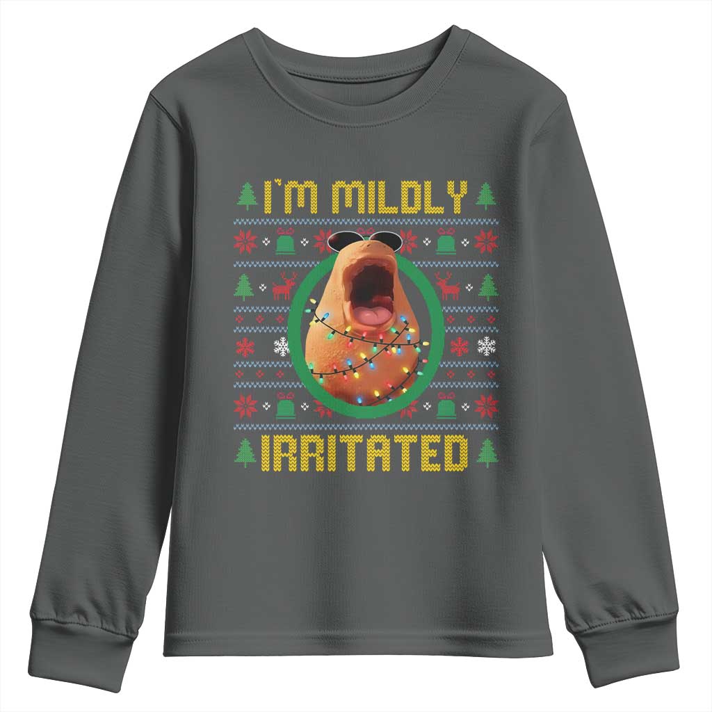 Marcus The Worm Christmas Meme Youth Sweatshirt Funny Brain Rot Xmas TS14 Dark Heather Print Your Wear