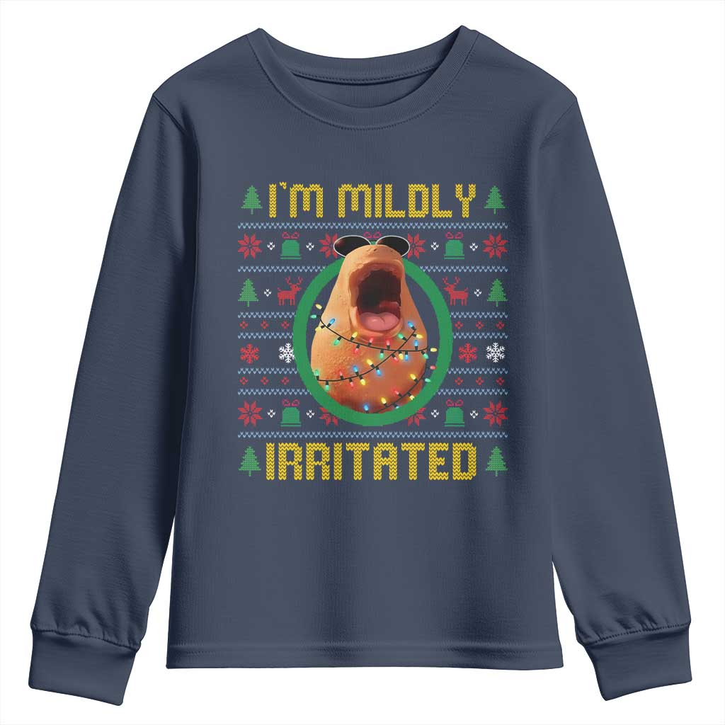 Marcus The Worm Christmas Meme Youth Sweatshirt Funny Brain Rot Xmas TS14 Navy Print Your Wear