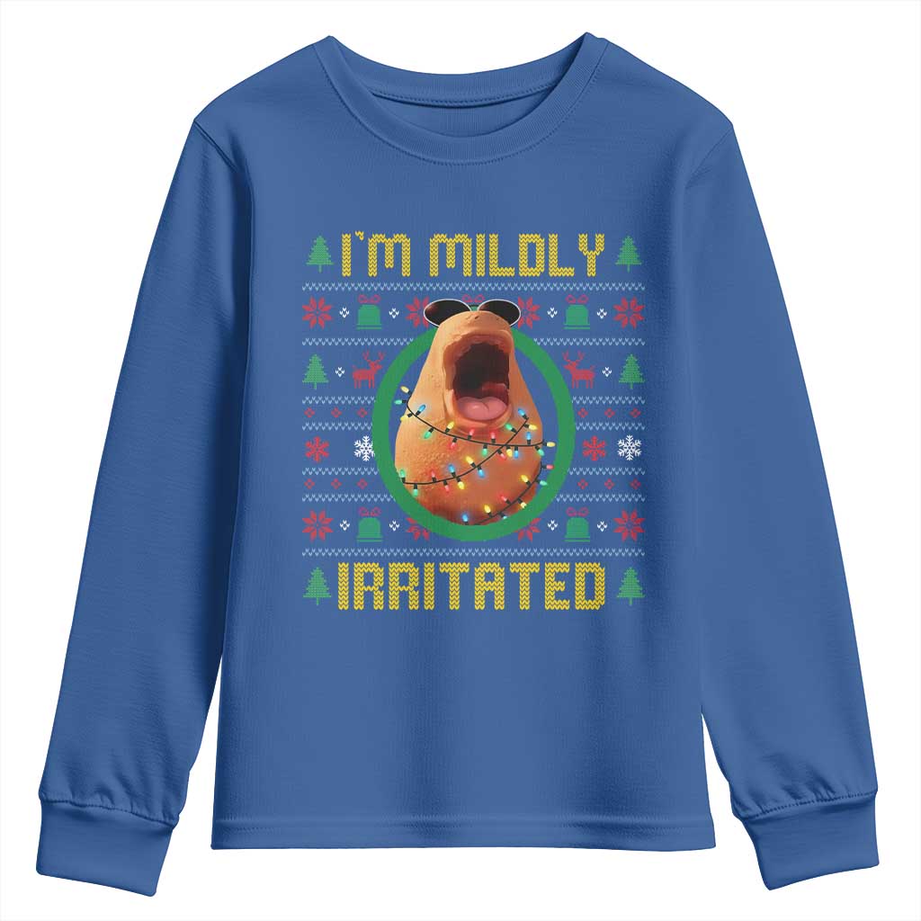 Marcus The Worm Christmas Meme Youth Sweatshirt Funny Brain Rot Xmas TS14 Royal Blue Print Your Wear