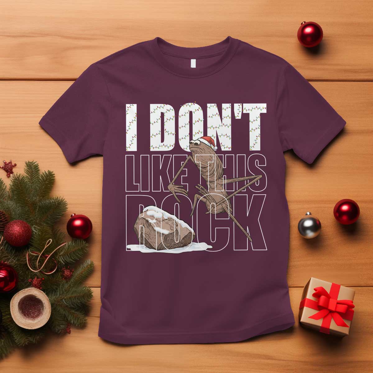 Marcus The Worm Christmas Meme T Shirt Funny Brain Rot Gen Z TS14 Maroon Print Your Wear