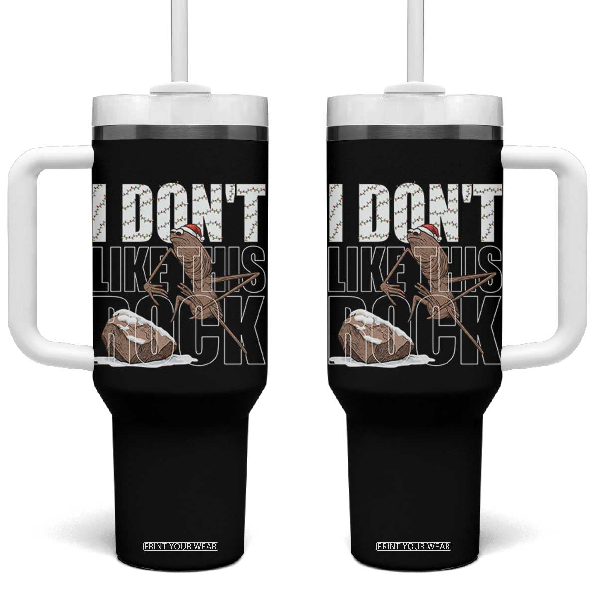 Marcus The Worm Christmas Meme Tumbler With Handle Funny Brain Rot Gen Z TS14 One Size: 40 oz Black Print Your Wear