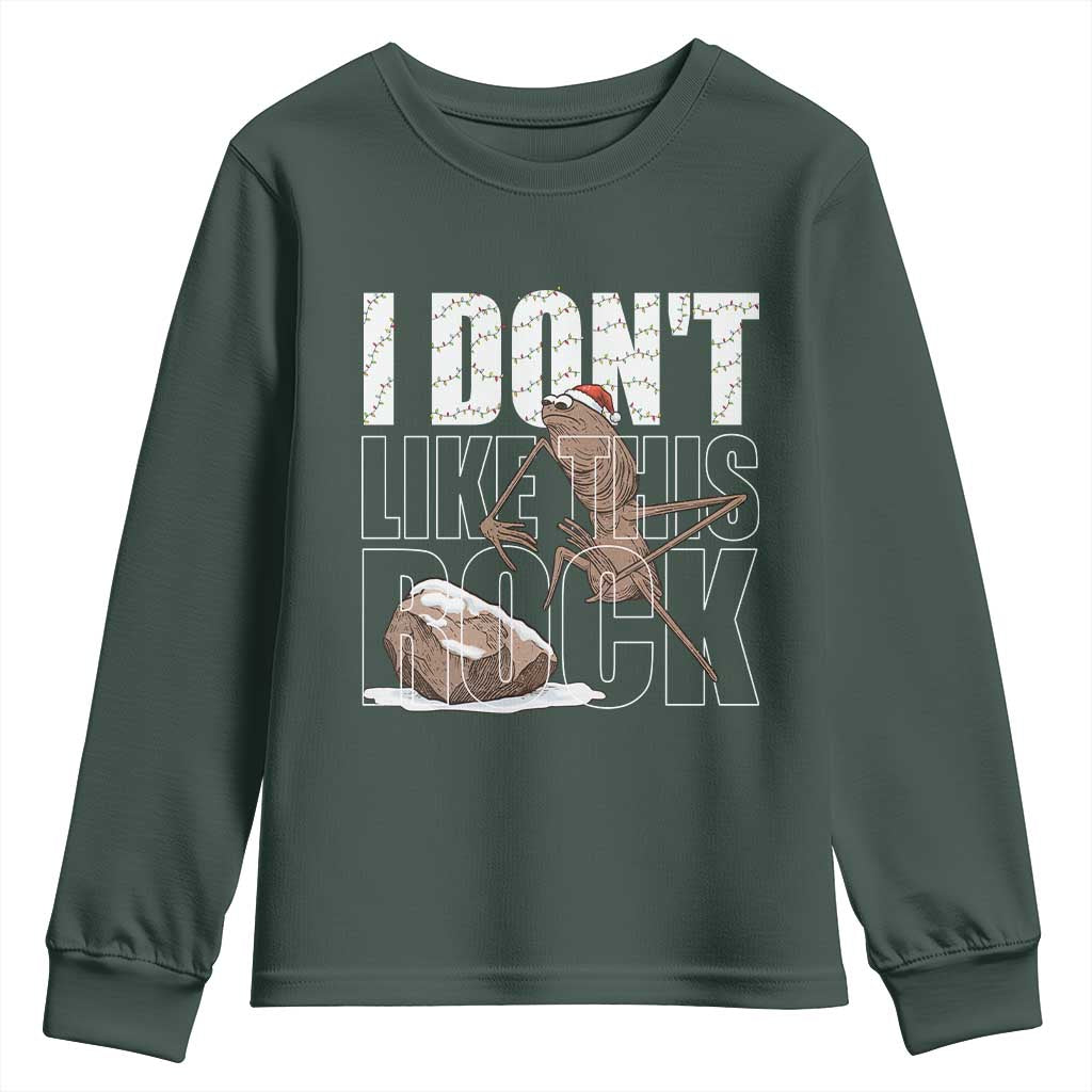 Marcus The Worm Christmas Meme Youth Sweatshirt Funny Brain Rot Gen Z TS14 Dark Forest Green Print Your Wear