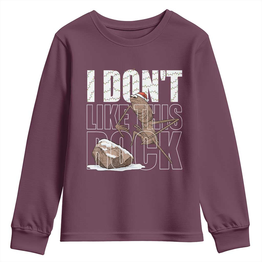 Marcus The Worm Christmas Meme Youth Sweatshirt Funny Brain Rot Gen Z TS14 Maroon Print Your Wear