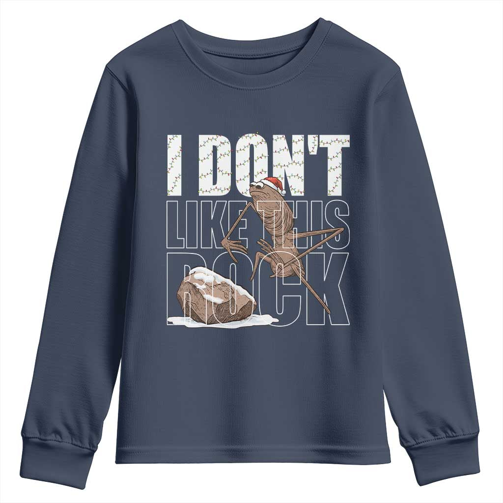 Marcus The Worm Christmas Meme Youth Sweatshirt Funny Brain Rot Gen Z TS14 Navy Print Your Wear