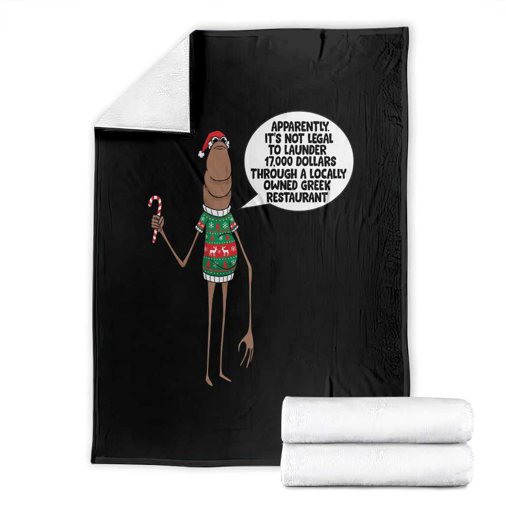 Marcus The Worm Christmas Meme Throw Blanket Locally Owned Greek Restaurant TS14 Black Print Your Wear