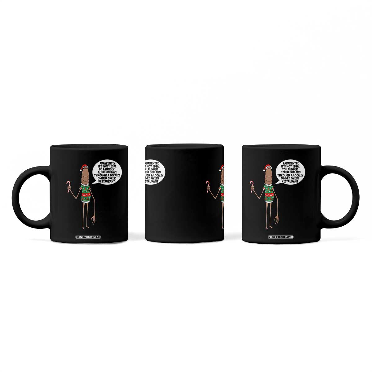 Marcus The Worm Christmas Meme Coffee Mug Locally Owned Greek Restaurant TS14 Print Your Wear